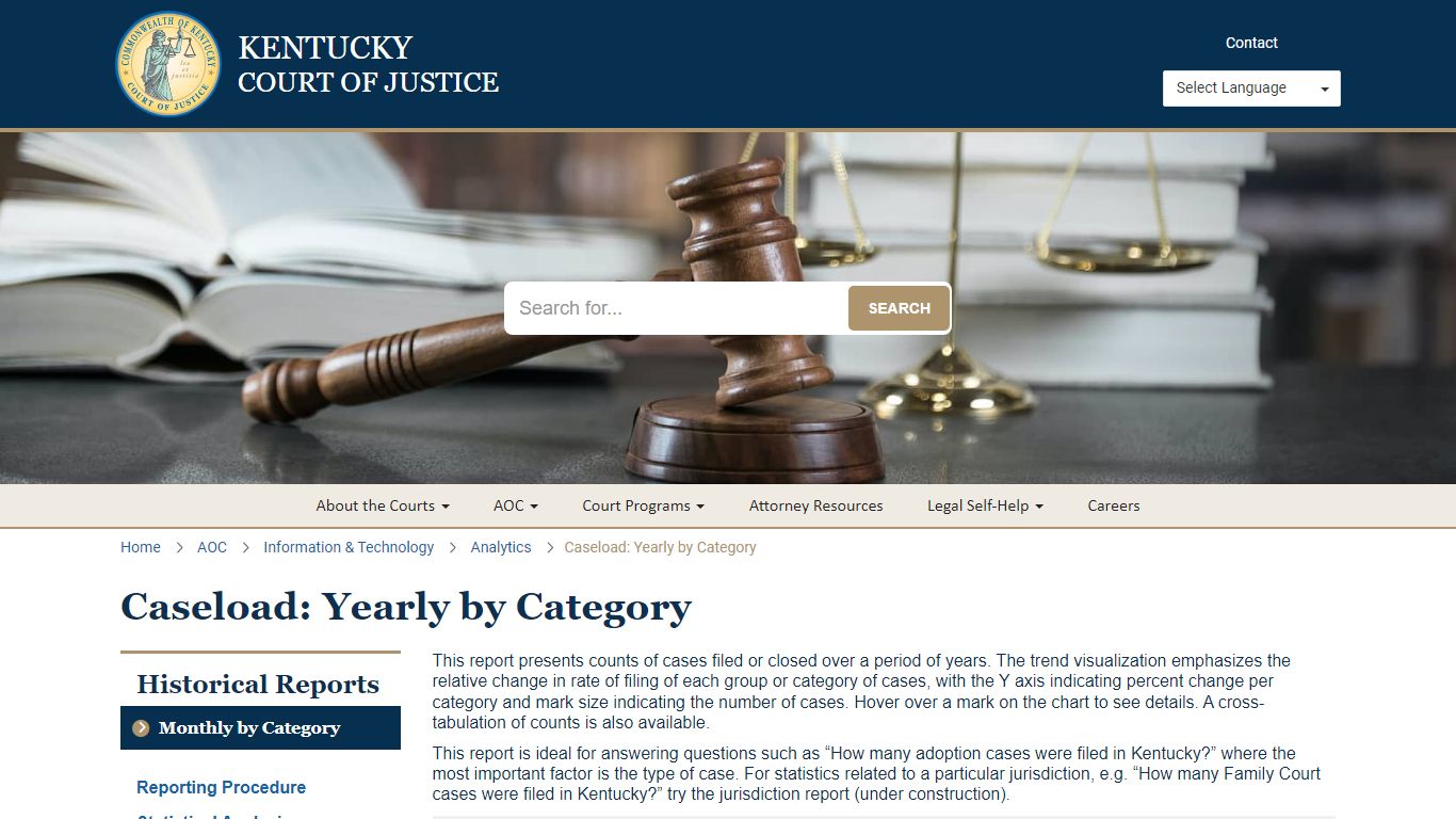 Caseload: Yearly by Category - Kentucky Court of Justice