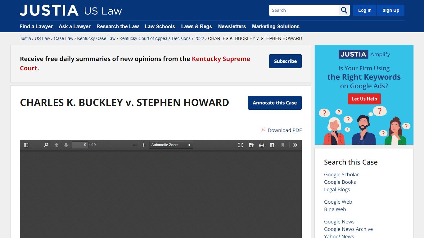 CHARLES K. BUCKLEY v. STEPHEN HOWARD :: 2022 :: Kentucky Court of ...